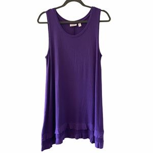 LOGO Layers Lori Goldstein Purple Tunic Top Large